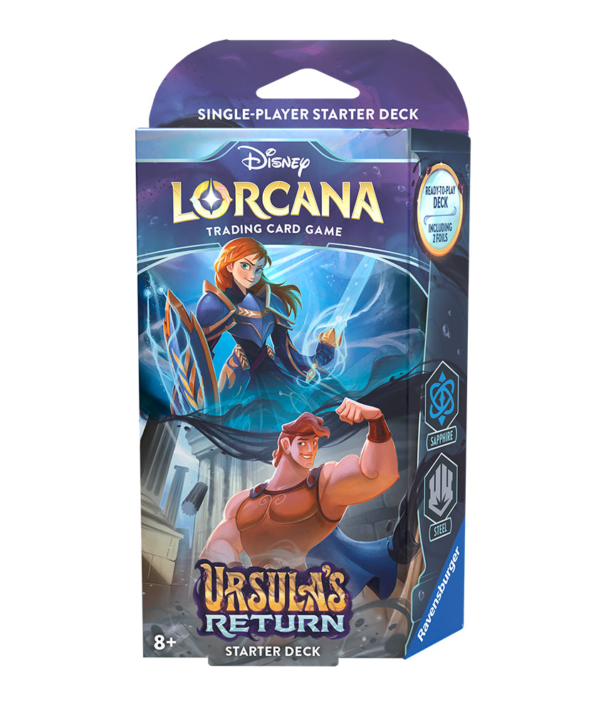 Disney Lorcana - Ursula's Return Starter Deck - Sapphire and Steel - Anna and Hercules