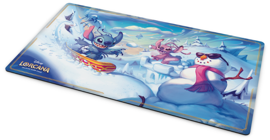 Disney Lorcana - Hyperia City - Playmat Stitch & Angel / Carefree Snowboarder