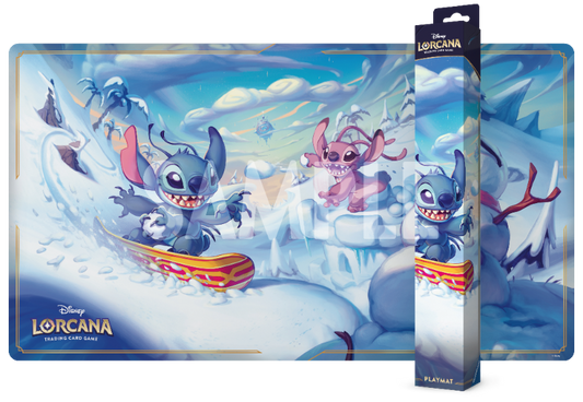 Disney Lorcana - Hyperia City - Playmat Stitch & Angel / Carefree Snowboarder